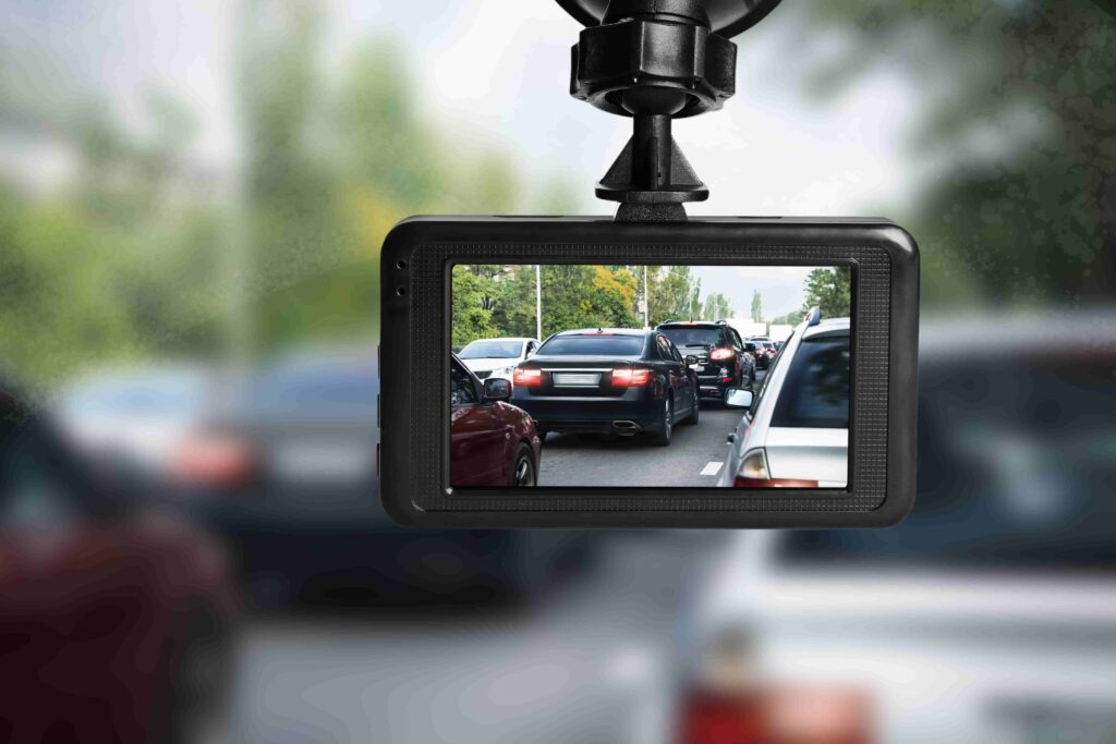 Dashcam recording evidence prior to a car accident