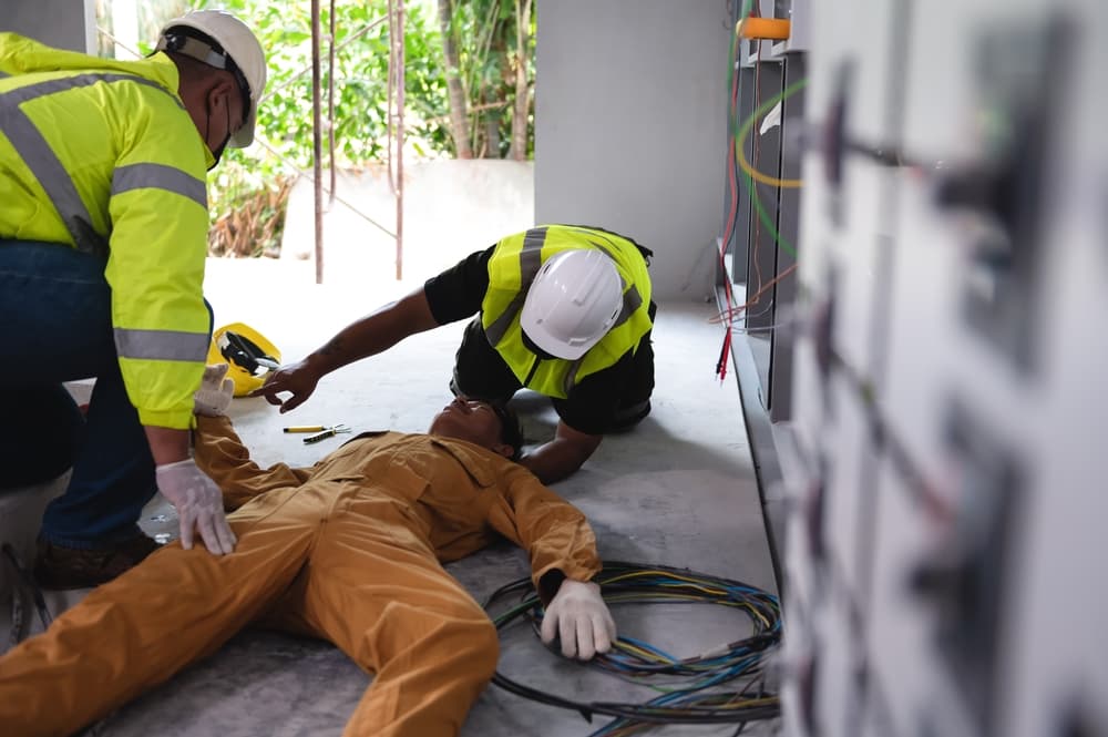 A construction worker got injured due to electric shock
