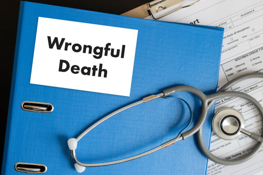 Medical Malpractice Wrongful Death in Philadelphia – Legal Claim File Medical malpractice wrongful death file folder with stethoscope and legal documents in Philadelphia